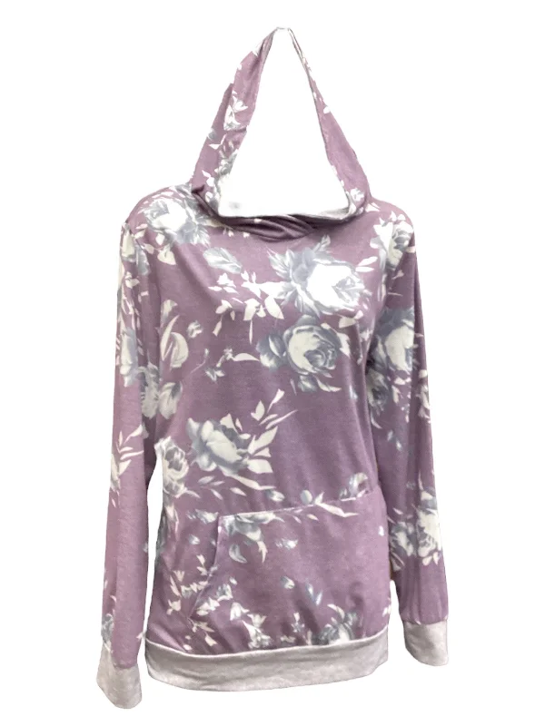 Sweatshirt Hoodie By Clothes Mentor In Purple, Size: L