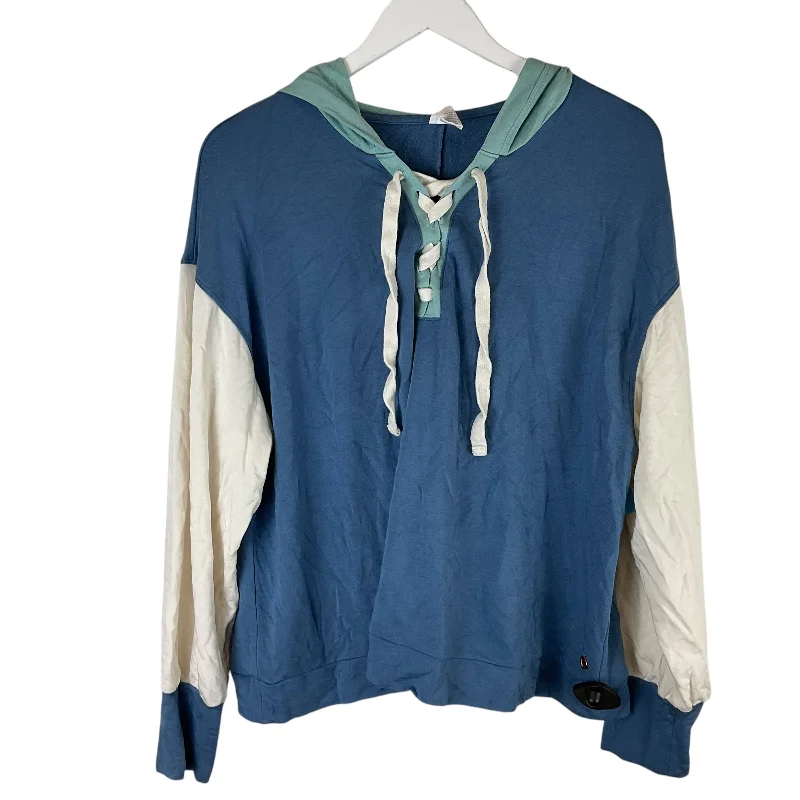 Sweatshirt Hoodie By Livi Active In Blue, Size: 18