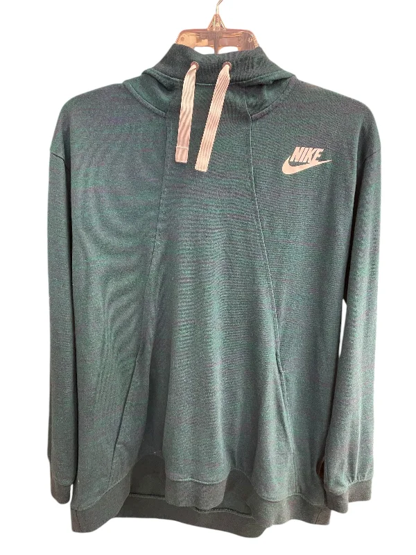 Sweatshirt Hoodie By Nike In Green, Size: L