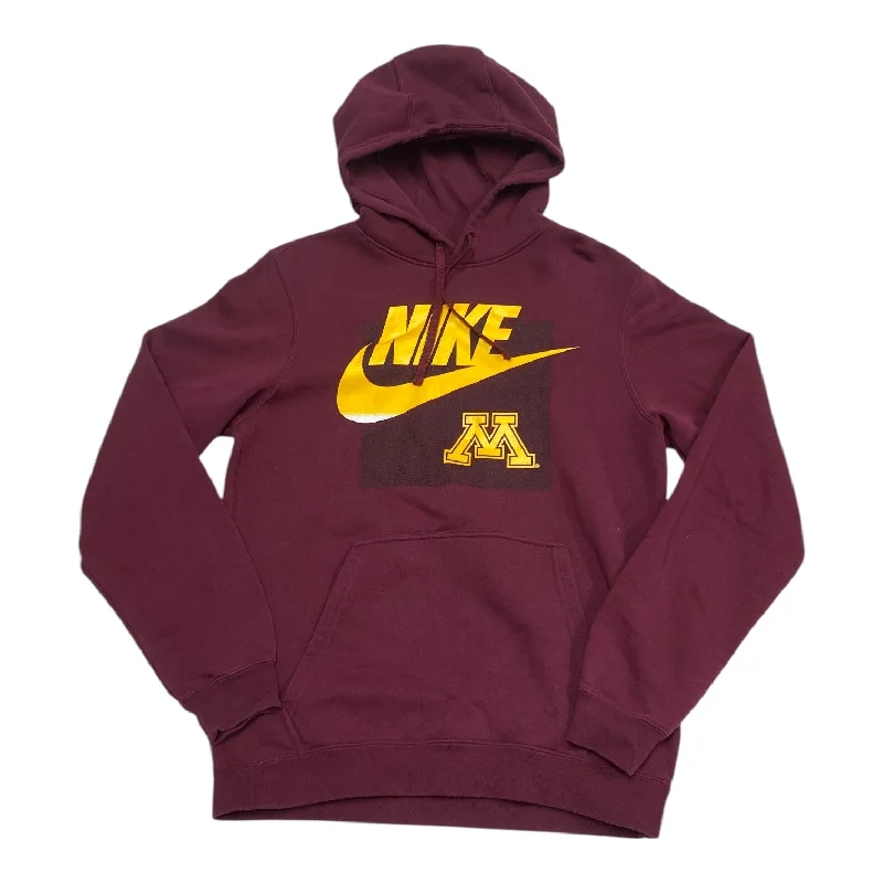 Sweatshirt Hoodie By Nike In Maroon, Size: S