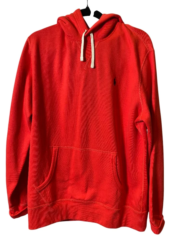 Sweatshirt Hoodie By Polo Ralph Lauren In Red, Size: L