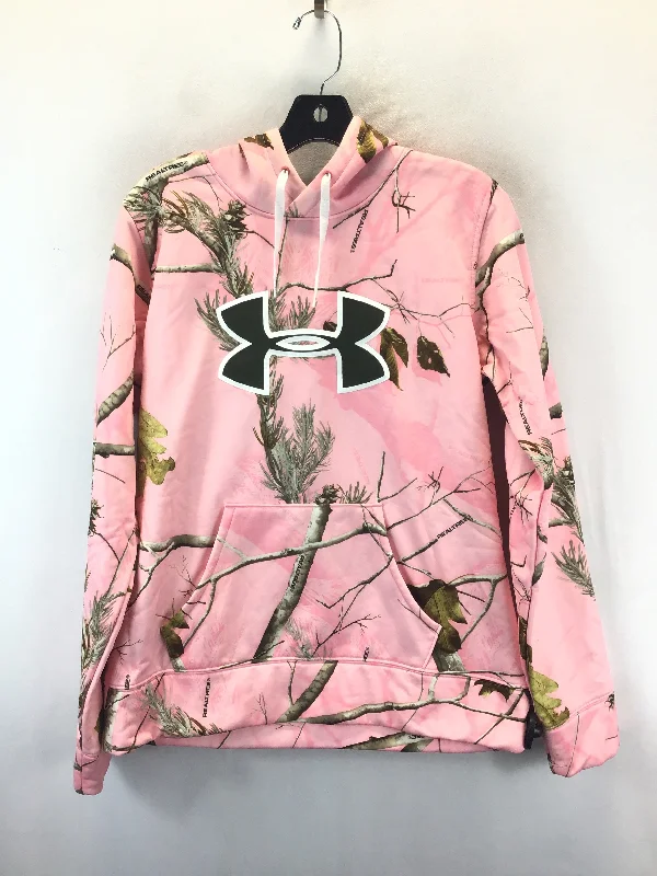 Sweatshirt Hoodie By Under Armour In Pink, Size: M