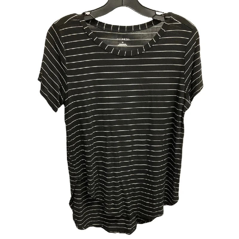 Top Short Sleeve Basic By Halogen In Black & White, Size: M