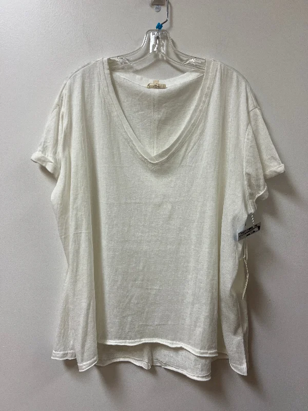 Top Short Sleeve Basic By La Miel In Cream, Size: L