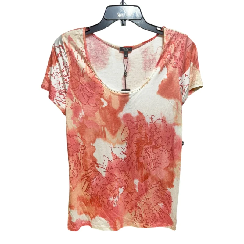 Top Short Sleeve Basic By Talbots In Floral Print, Size: L