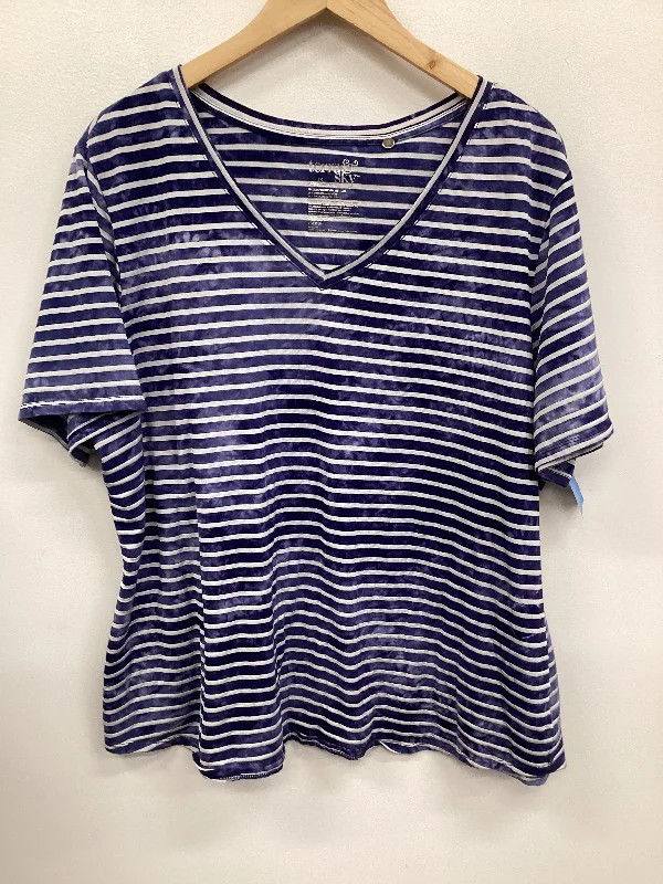 Top Short Sleeve Basic By Terra & Sky In Blue, Size: 2x