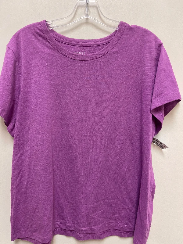 Top Short Sleeve Basic By Time And Tru In Purple, Size: 2x