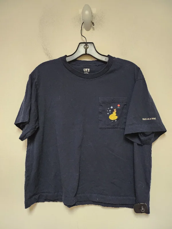 Top Short Sleeve Basic By Uniqlo In Navy, Size: M