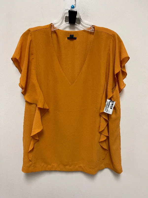 Top Short Sleeve By Ann Taylor In Yellow, Size: Xl