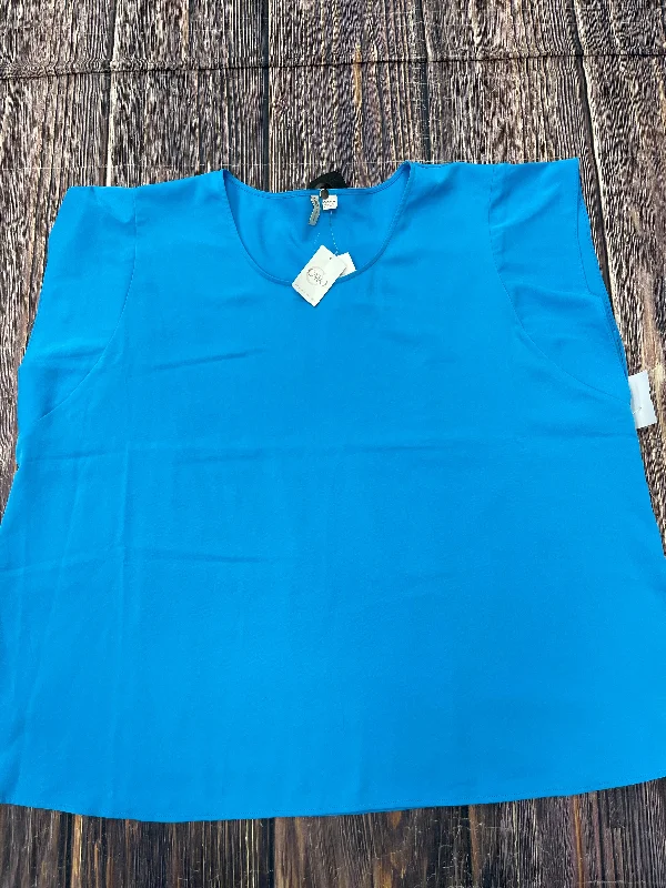 Top Short Sleeve By Cato In Blue, Size: 2x