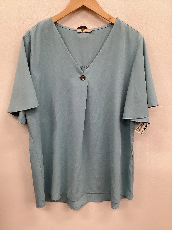 Top Short Sleeve By Clothes Mentor In Blue, Size: Xxl