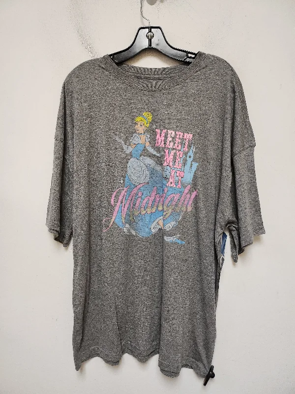 Top Short Sleeve By Disney Store In Grey, Size: L