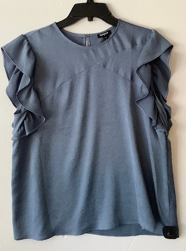 Top Short Sleeve By Express In Blue, Size: L