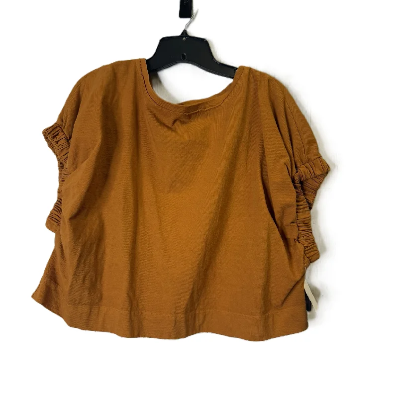 Top Short Sleeve By Free People In Orange, Size: Xs