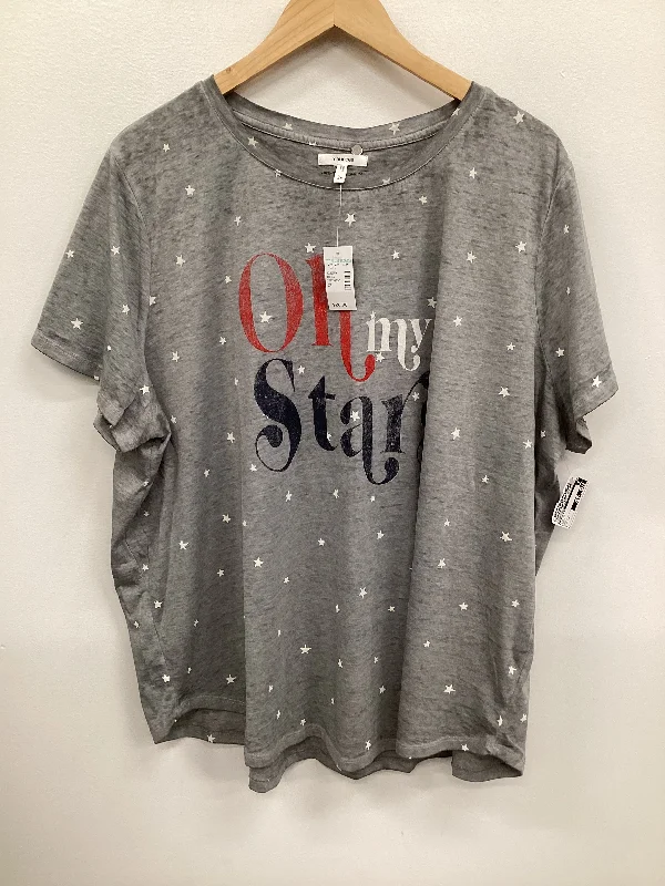 Top Short Sleeve By Maurices In Grey, Size: 3x