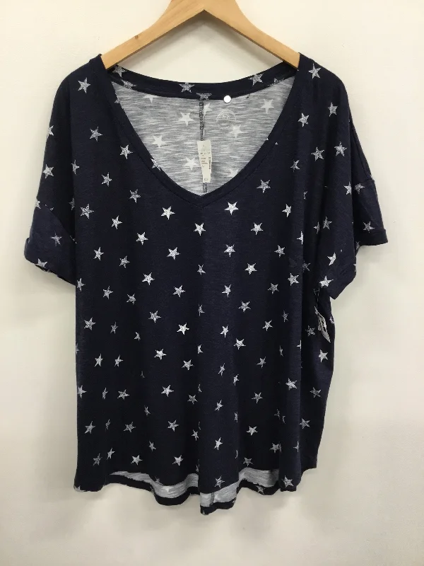 Top Short Sleeve By Maurices In Navy, Size: 3x