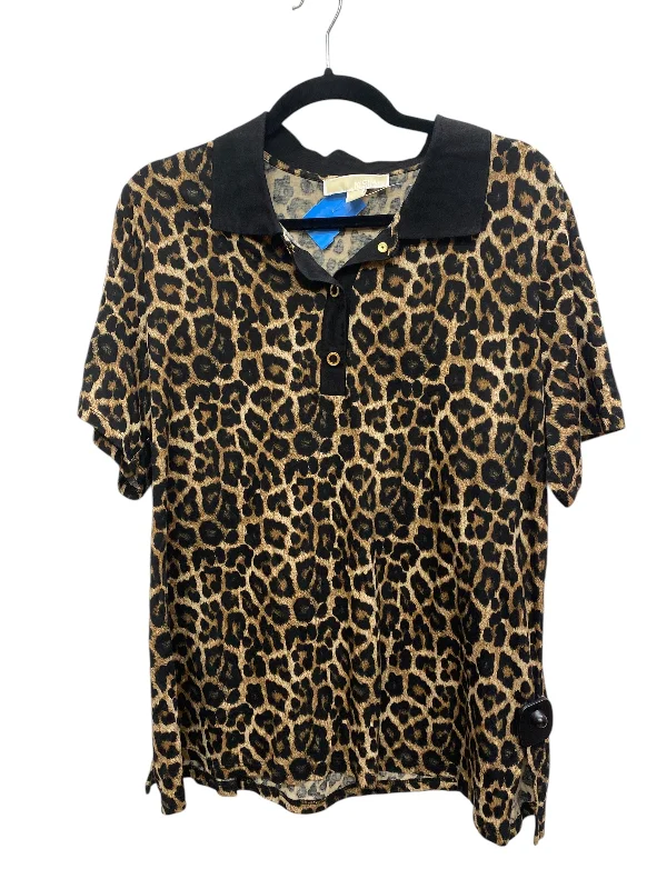 Top Short Sleeve By Michael By Michael Kors In Animal Print, Size: 1x