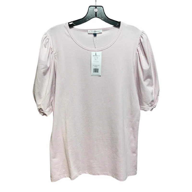 Top Short Sleeve By Michelle Mcdowell In Pink, Size: L