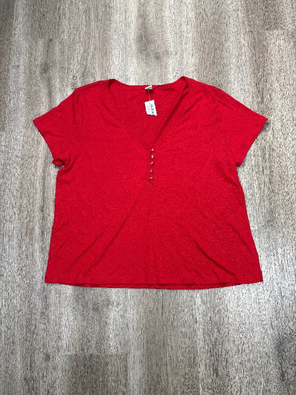 Top Short Sleeve By Old Navy In Red, Size: L