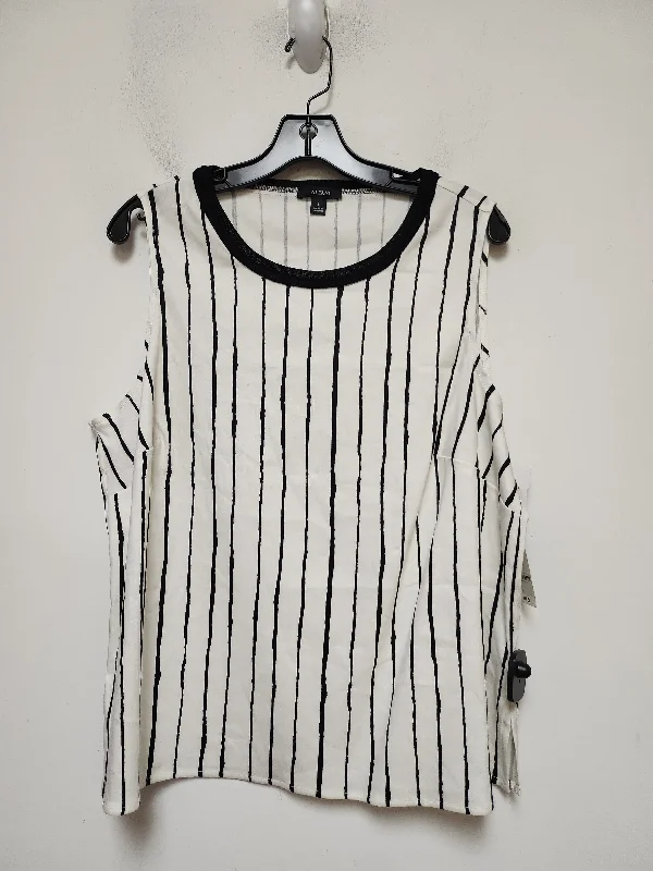 Top Sleeveless By Alfani In Striped Pattern, Size: L