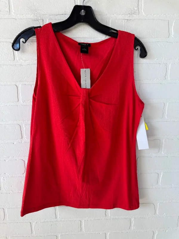 Top Sleeveless By Ann Taylor In Red, Size: M