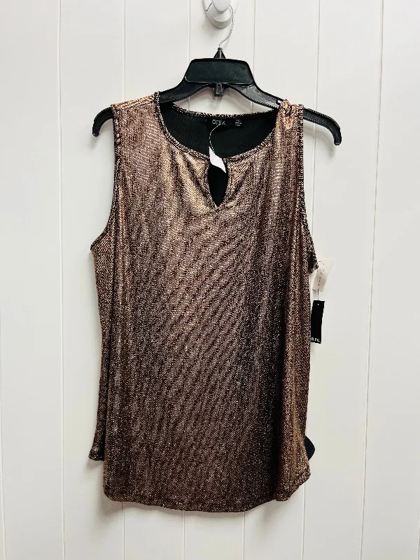 Top Sleeveless By Clothes Mentor In Bronze, Size: 2x