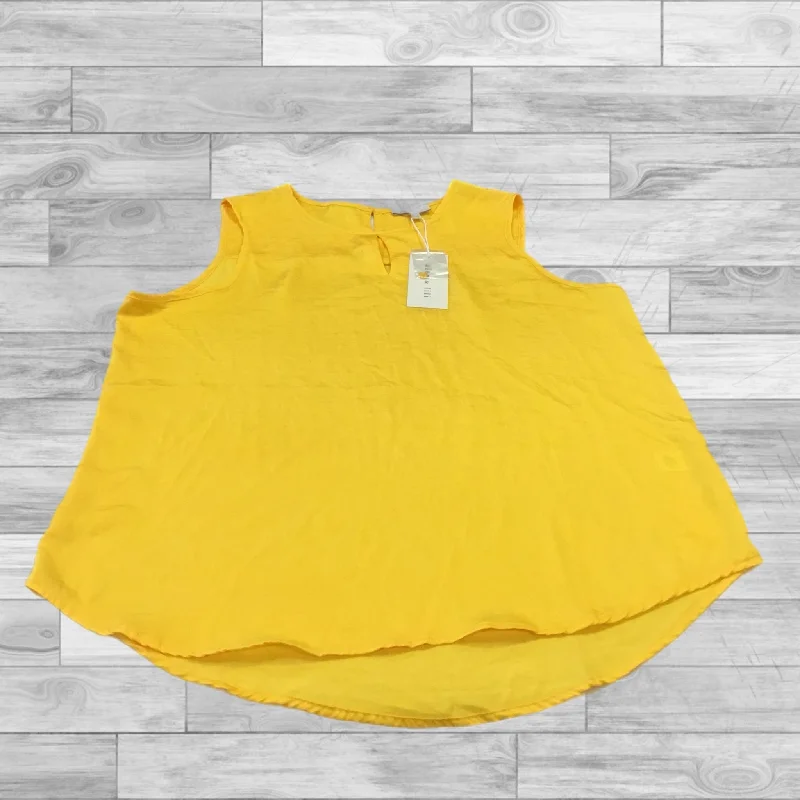 Top Sleeveless By Clothes Mentor In Yellow, Size: L