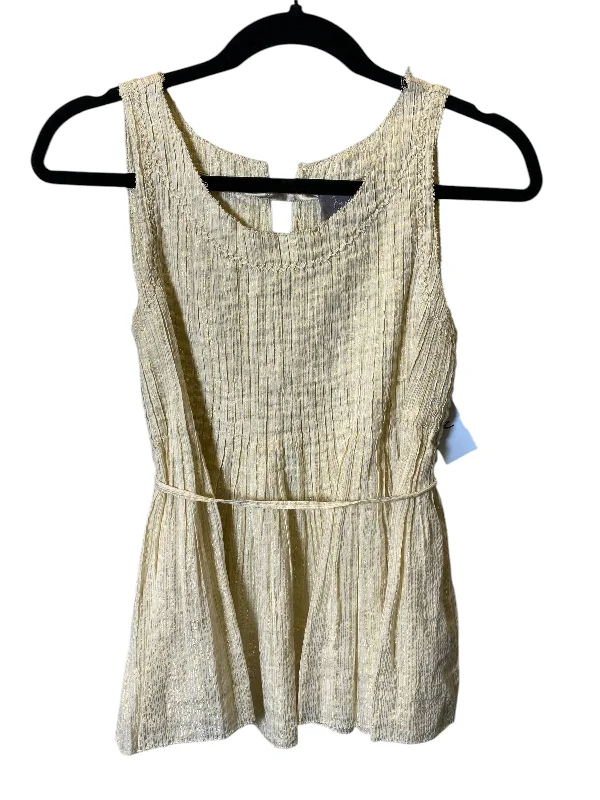 Top Sleeveless By Cmc In Gold & Tan, Size: Xs