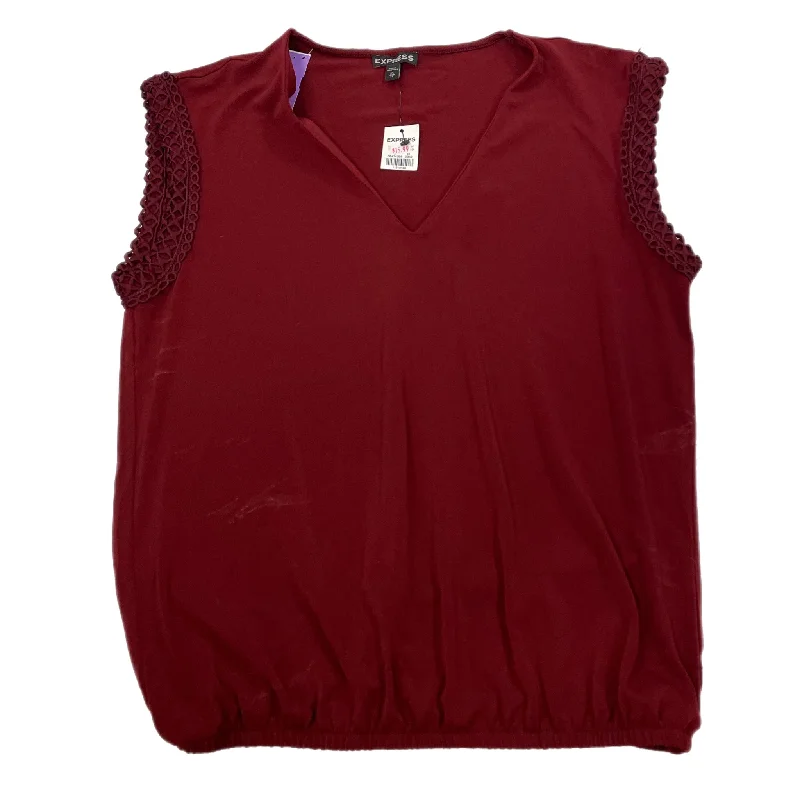 Top Sleeveless By Express In Red, Size: Xs