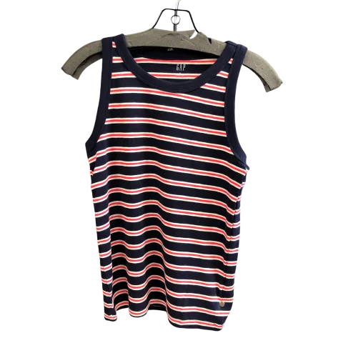 Top Sleeveless By Gap In Blue Red & White, Size: M