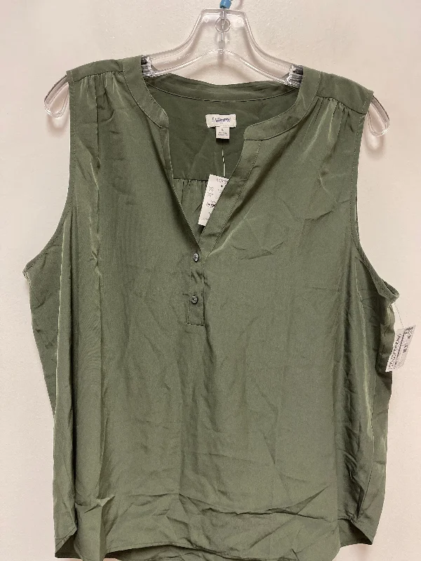 Top Sleeveless By J. Crew In Green, Size: L