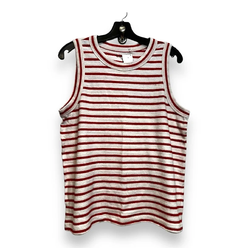 Top Sleeveless By Loft In Striped Pattern, Size: L