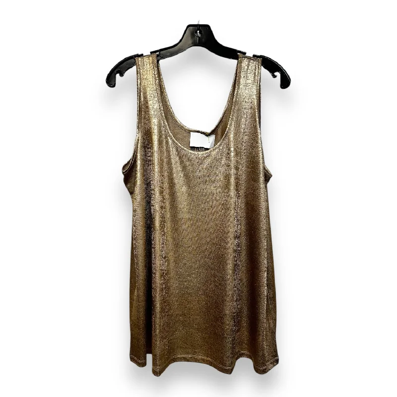 Top Sleeveless By Romans In Gold, Size: M