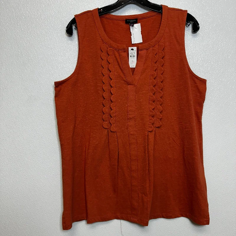 Top Sleeveless By Talbots O In Rust, Size: L petite