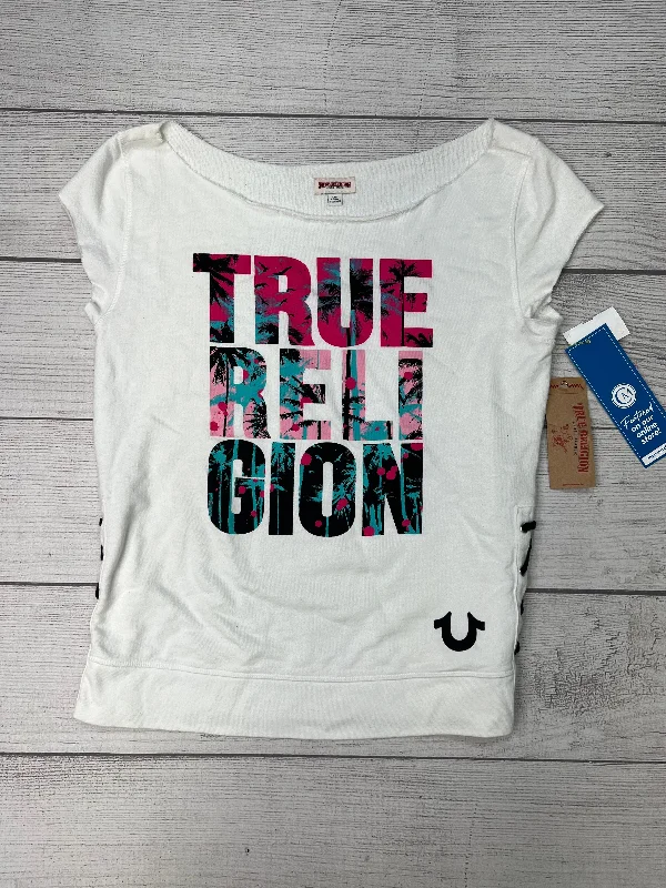 Top Sleeveless Designer By True Religion In White, Size: L