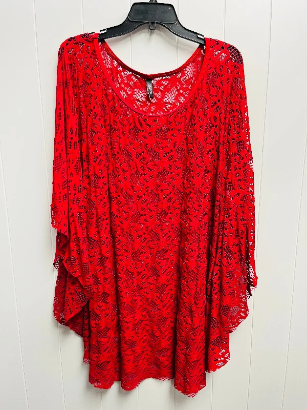 Tunic Short Sleeve By Kenneth Cole Reaction In Red, Size: 1x