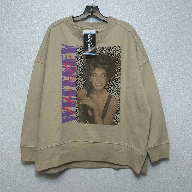 Whitney Houston Sweatshirt Crewneck By Cmf In Tan, Size: L