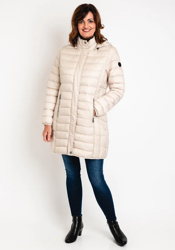 Frandsen Long Quilted Coat, Beige