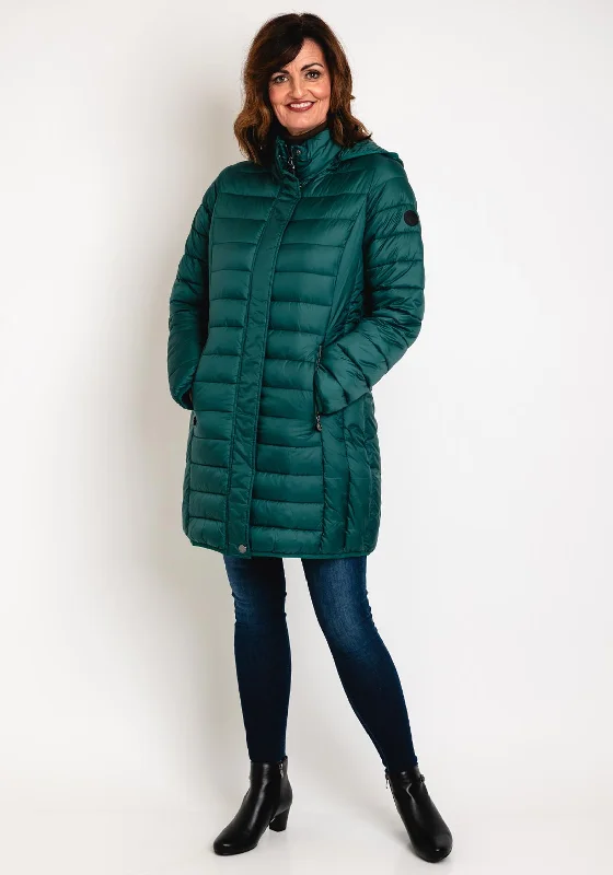 Frandsen Long Quilted Coat, Pine Green