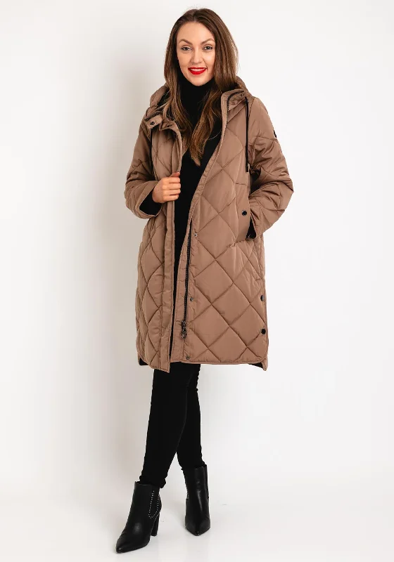 Frandsen Diamond Quilted Coat, Brown