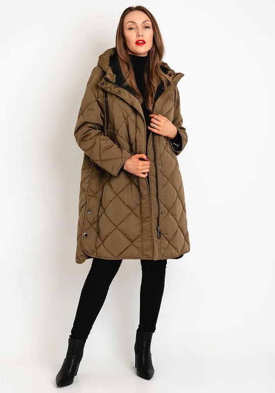 Frandsen Diamond Quilted Coat, Khaki