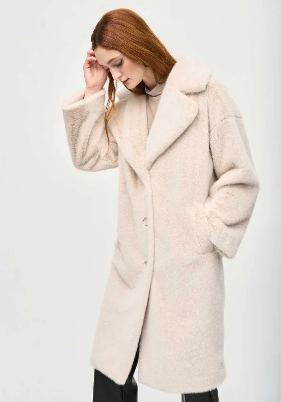 Joseph Ribkoff Faux Fur Coat, Cream