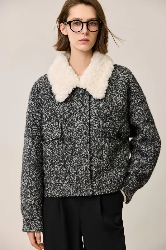 LILY Textured Lambswool Wool Coat