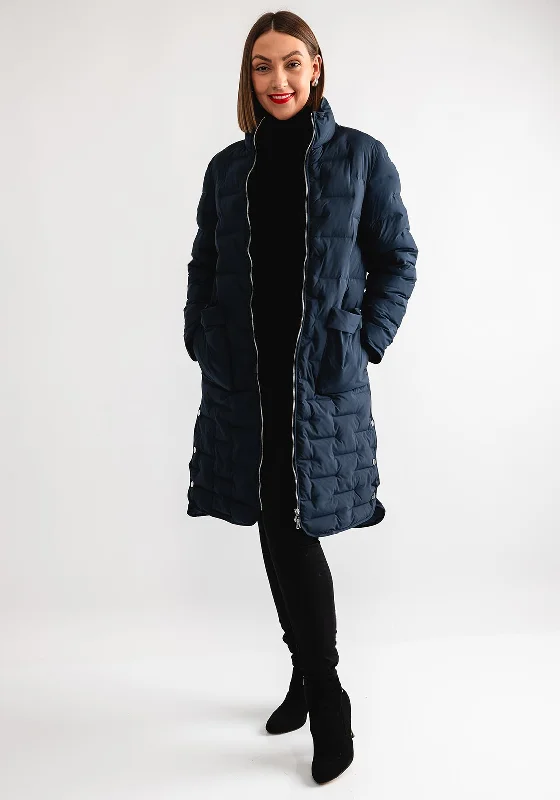 Normann Padded Long Coat, Navy