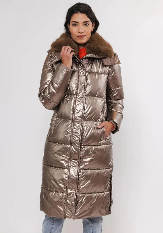 Rino & Pelle Heart Long Padded Coat, Bronze