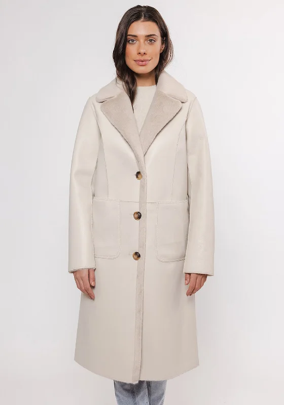 Rino and Pelle Jula Reversible Long Coat, Cream