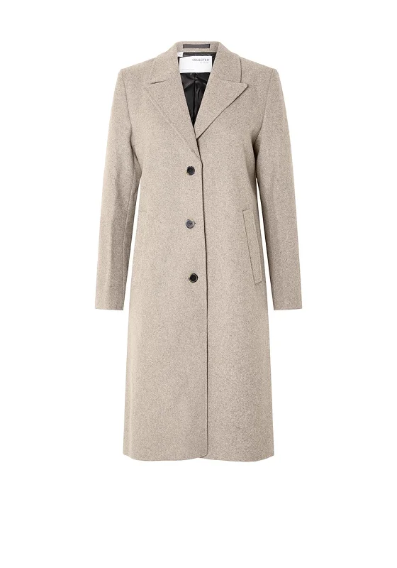 Selected Femme Alma Wool Coat, Sandshell