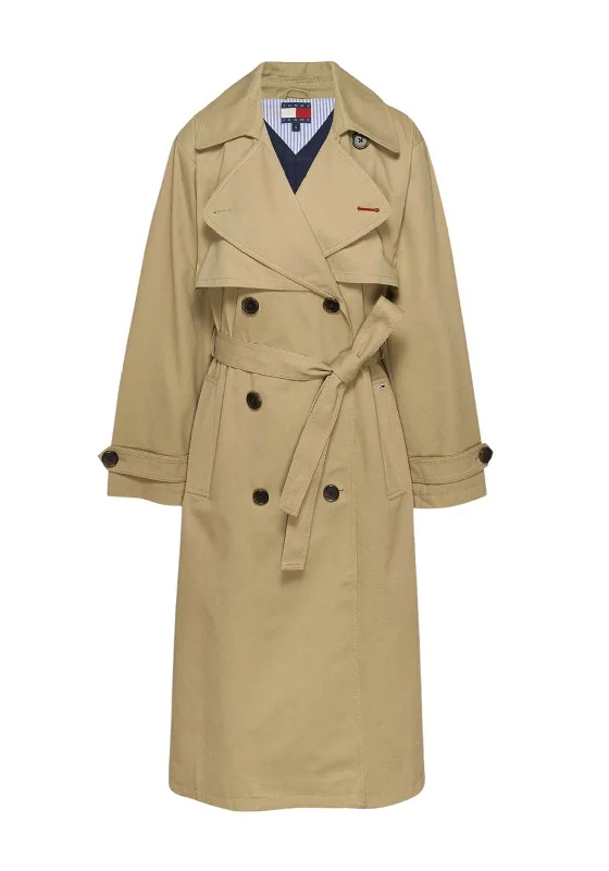 Tommy Jeans Long Trench Coat, Beige