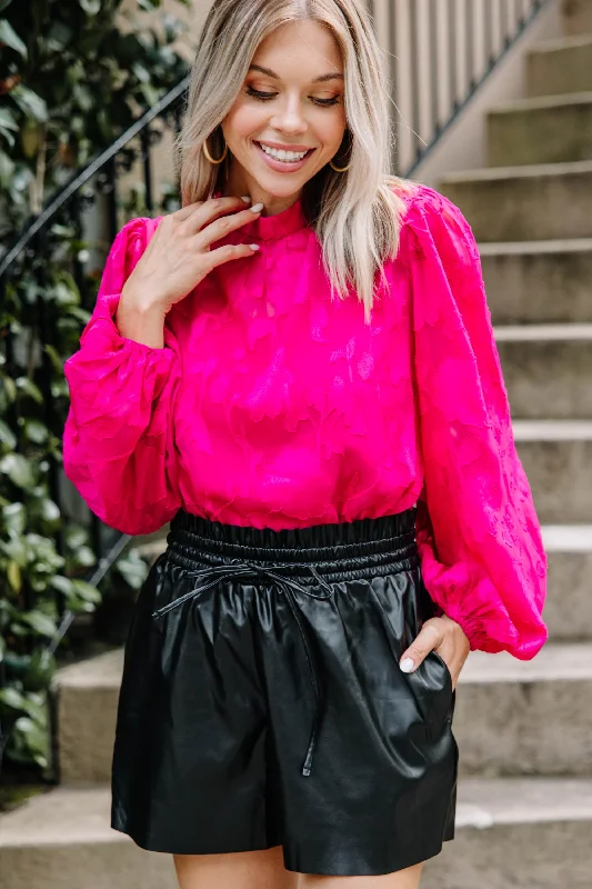 Find Yourself Magenta Pink Textured Blouse