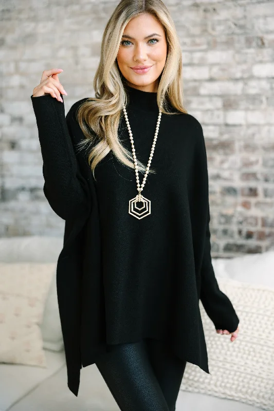 Going With You Black Mock Neck Sweater